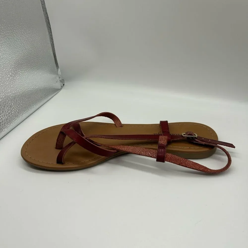American Eagle Outfitters Women's Red Strappy Thong Sandals Size 9.5
